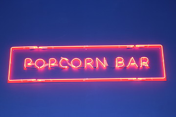 Image showing inscription popcorn made from red neon lights