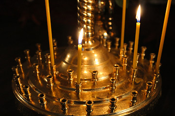 Image showing church candles brightly burning 