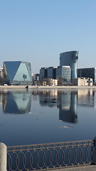 Image showing  Modern Architecture of St. Petersburg reflected in water