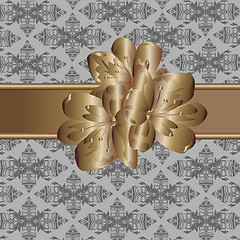 Image showing Wallpaper with pattern and metallic flower