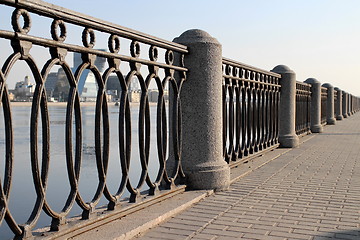 Image showing  cast iron fence promenade