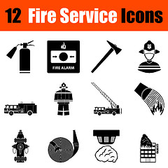 Image showing Set of fire service icons