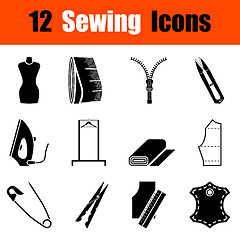 Image showing Set of sewing  icons