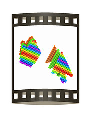 Image showing Set of Link selection computer mouse cursor on white background. The film strip