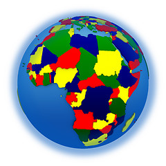 Image showing Africa on political model of Earth