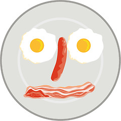 Image showing Egg Sausage Bacon Face Retro