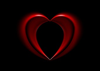 Image showing Smooth blurred red heart background