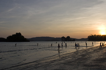 Image showing Beachfun and sunset