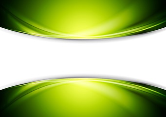 Image showing Bright green wavy abstract vector design