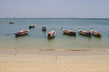 Image showing Longtail boats