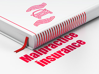 Image showing Insurance concept: book Car And Palm, Malpractice Insurance on white background