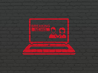 Image showing News concept: Breaking News On Laptop on wall background
