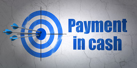 Image showing Banking concept: target and Payment In Cash on wall background