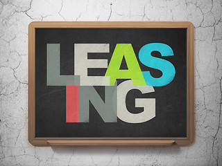 Image showing Business concept: Leasing on School board background