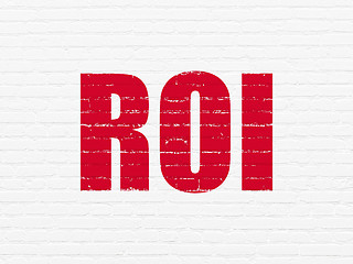 Image showing Business concept: ROI on wall background