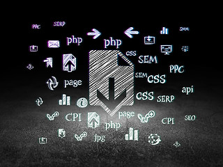 Image showing Web development concept: Download in grunge dark room