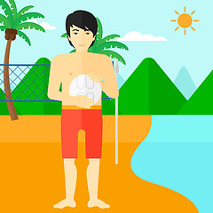 Image showing Beach volleyball player.