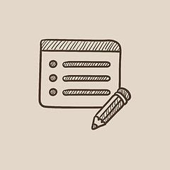 Image showing Taking note sketch icon.