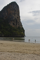 Image showing Limestone cliff and beach