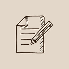 Image showing Taking note sketch icon.