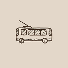 Image showing Trolleybus sketch icon.