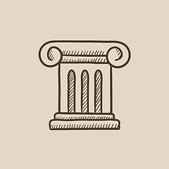 Image showing Ancient column sketch icon.