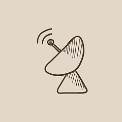 Image showing Radar satellite dish sketch icon.