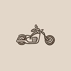 Image showing Motorcycle sketch icon.