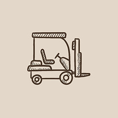 Image showing Forklift sketch icon.