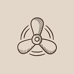Image showing Boat propeller sketch icon.