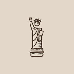 Image showing Statue of Liberty sketch icon.