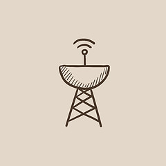 Image showing Radar satellite dish sketch icon.