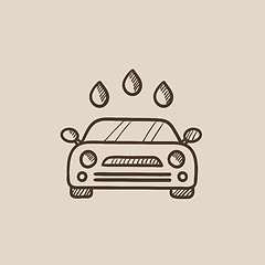 Image showing Car wash sketch icon.