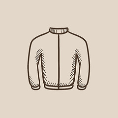Image showing Biker jacket sketch icon.