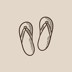 Image showing Beach slipper sketch icon.
