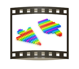 Image showing Set of Link selection computer mouse cursor on white background. The film strip