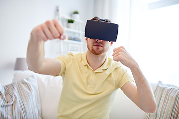 Image showing young man in virtual reality headset or 3d glasses