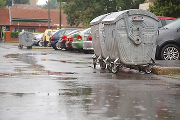 Image showing Garbage Containers Full, Overflowing