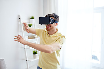 Image showing young man in virtual reality headset or 3d glasses