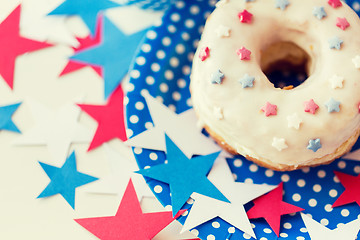 Image showing donut with star decoration on independence day