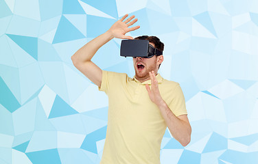 Image showing man in virtual reality headset or 3d glasses