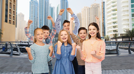 Image showing happy children celebrating victory