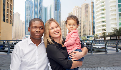 Image showing multiracial family with little child in dubai