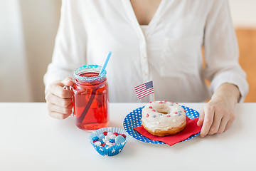Image showing woman celebrating american independence day