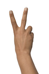 Image showing V sign