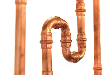 Image showing copper pipes isolated