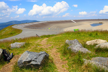 Image showing Photo of the empty water reservoire Dlouhe Strane