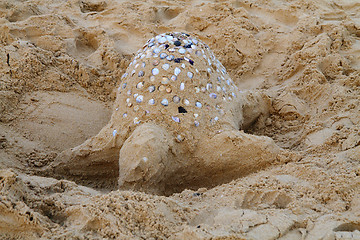 Image showing sand castle on the beach