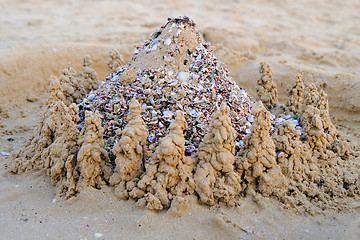 Image showing sand castle on the beach