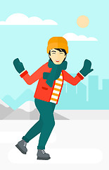 Image showing Man ice skating.